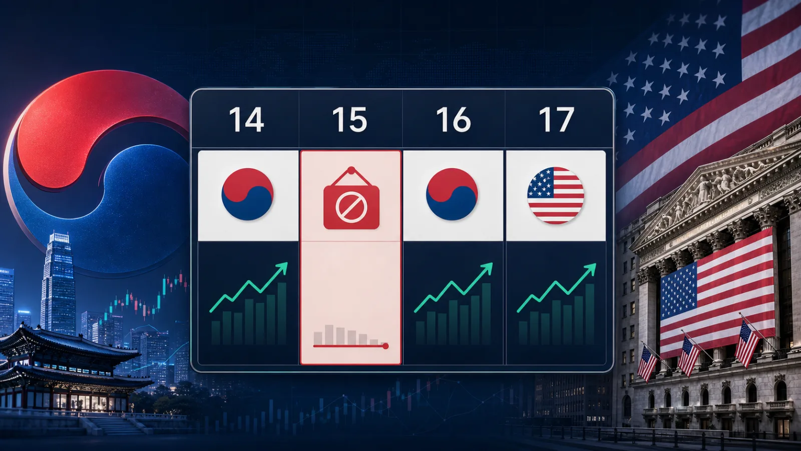 2026 광복절 증시 휴장일은? 8월 14~17일 한국·미국 주식 시간