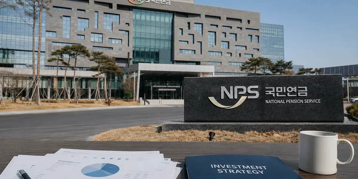 금융위원회 국민성장펀드 판매 안내 포스터와 첨단산업 투자 관련 건물 외관, 정부 후순위 구조 강조 이미지